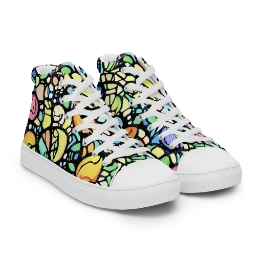 Juicy Geometry on a Men's High Top Canvas Shoes