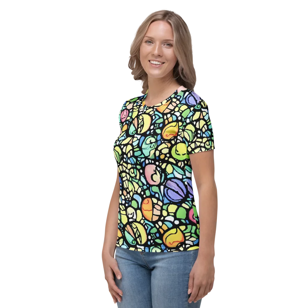 Juicy Geometry on Women's Crew Neck T-Shirt — Left