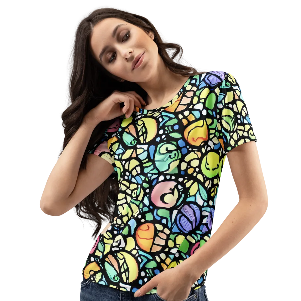 Juicy Geometry on Women's Crew Neck T-Shirt — Left Front