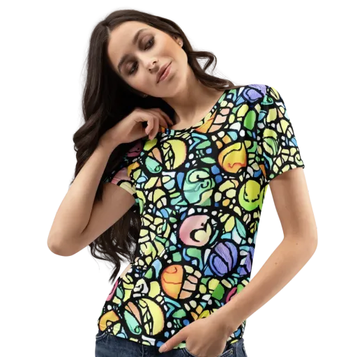 Juicy Geometry on a Women's Crew Neck T-Shirt