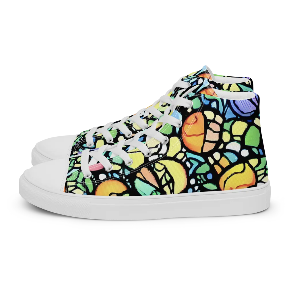 Juicy Geometry on Women's High Top Canvas Shoes — Left