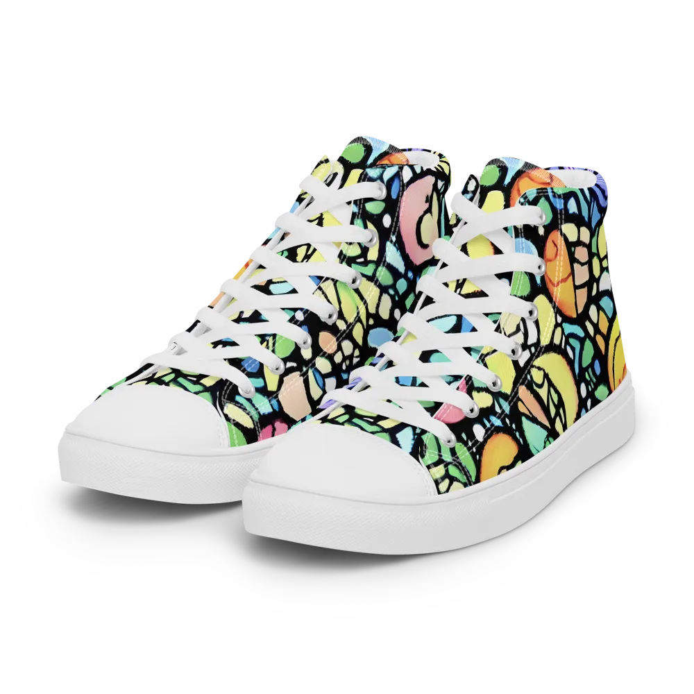 Juicy Geometry on Women's High Top Canvas Shoes — Left Front