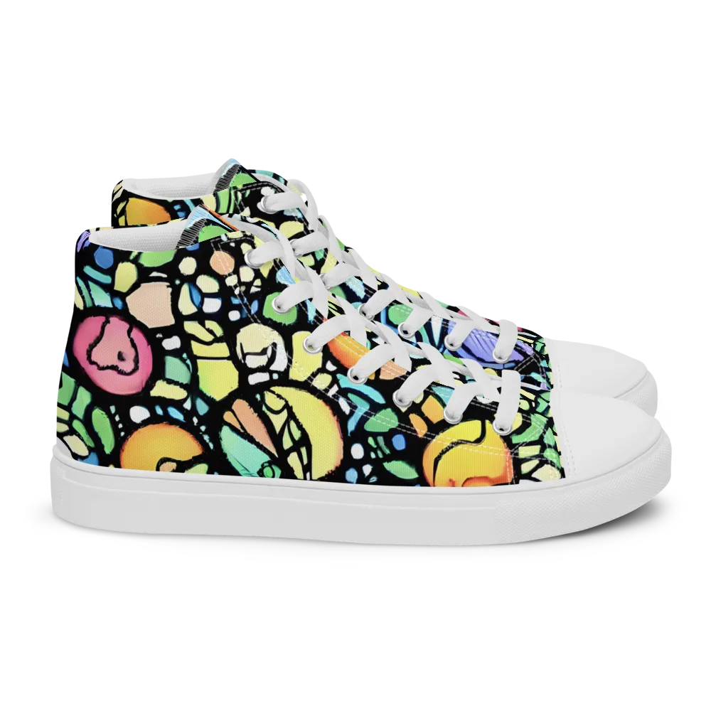 Juicy Geometry on Women's High Top Canvas Shoes — Right