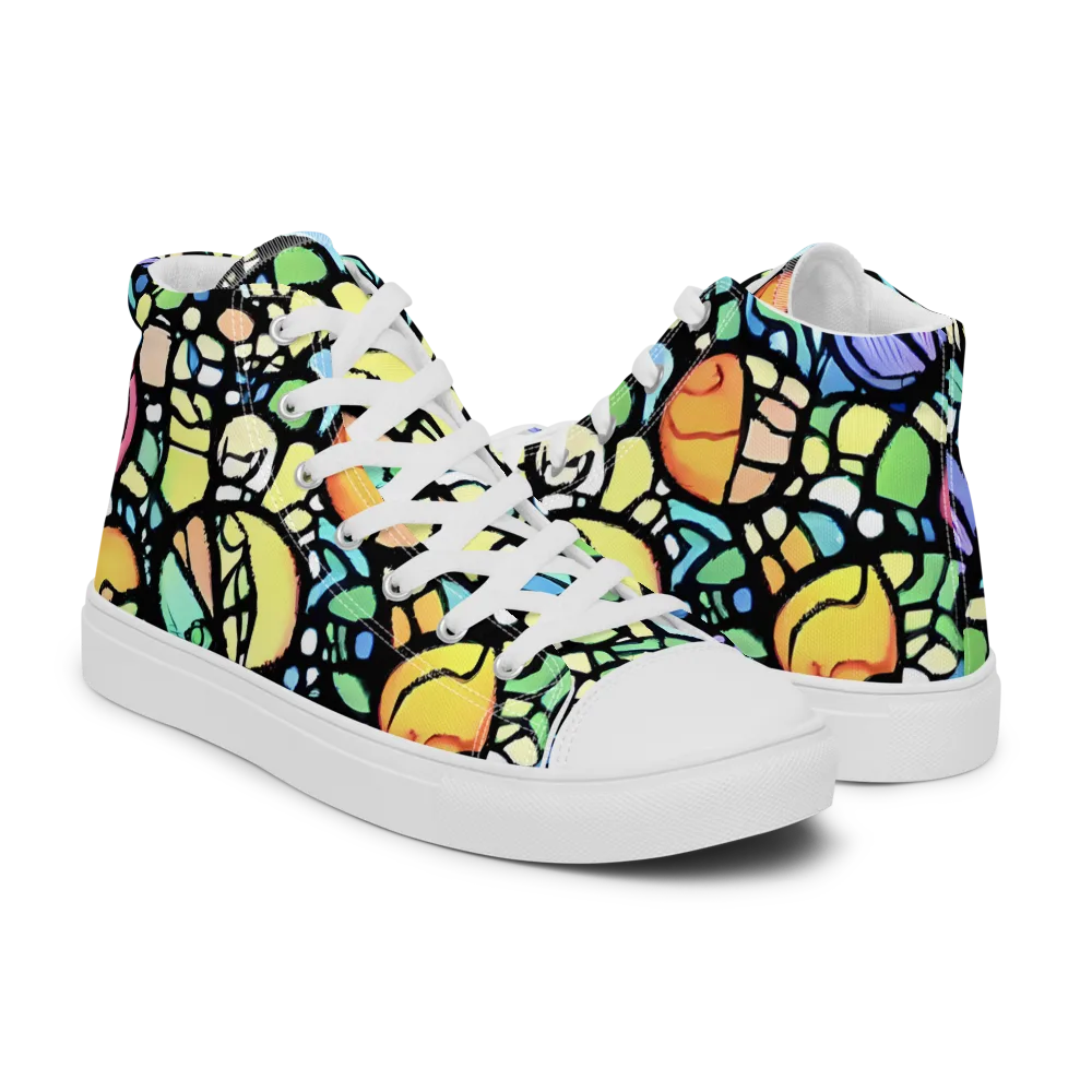 Juicy Geometry on Women's High Top Canvas Shoes — Right