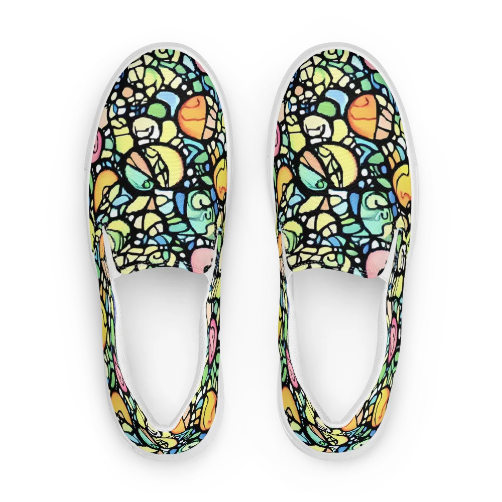 Juicy Geometry on Men's Slip-On Canvas Shoes — Front