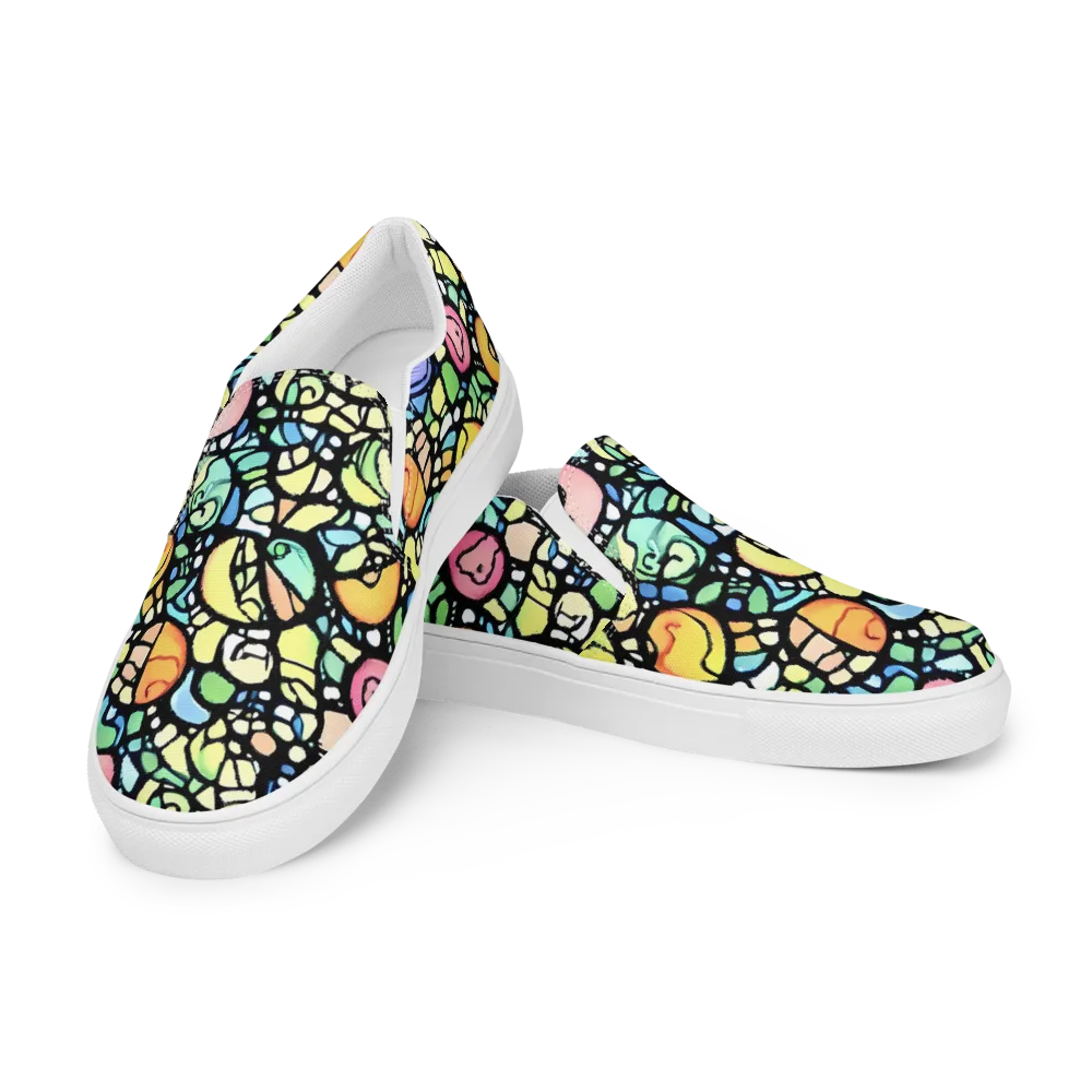 Juicy Geometry on Men's Slip-On Canvas Shoes — Left Front