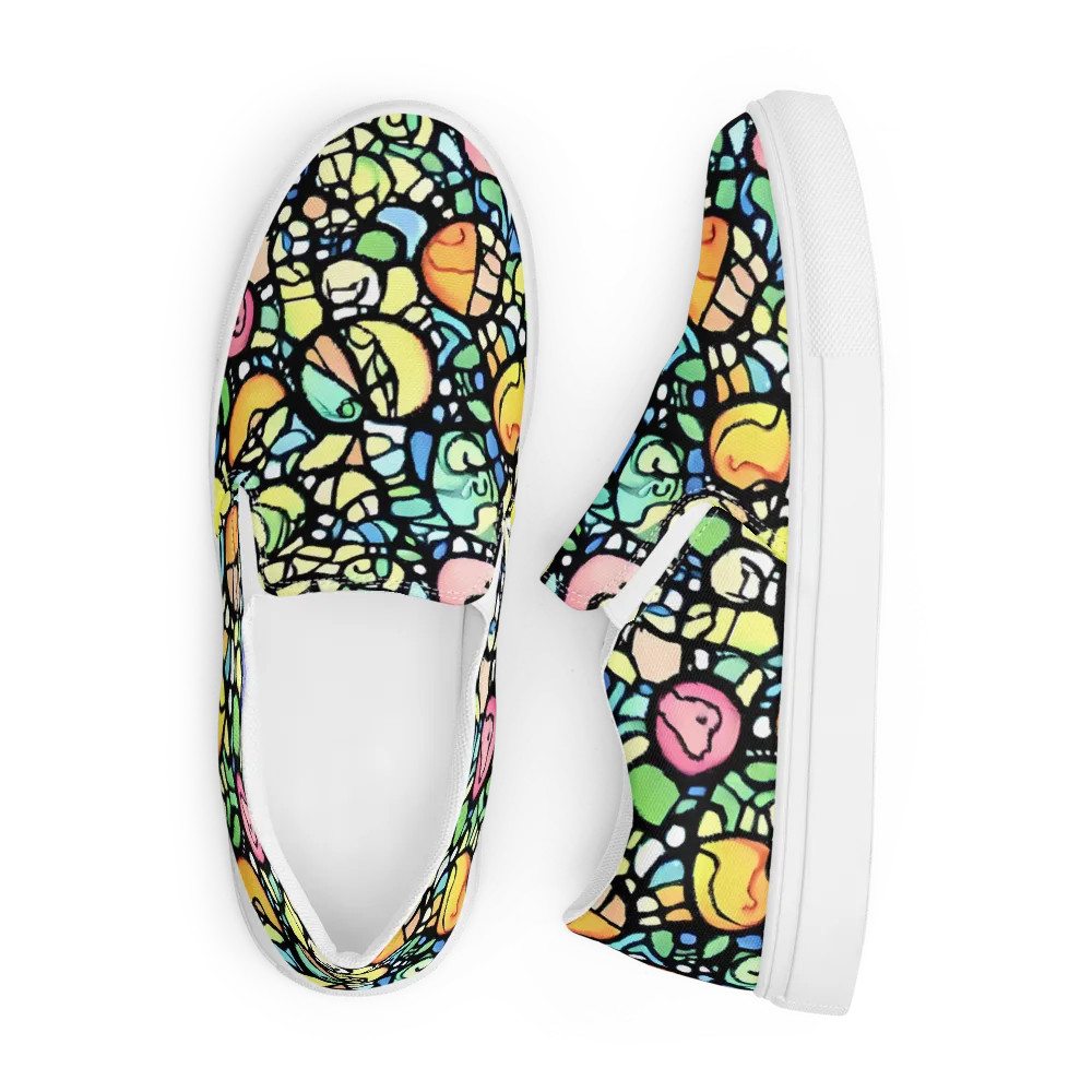 Juicy Geometry on Men's Slip-On Canvas Shoes — Front