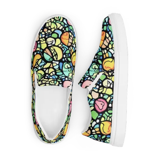Juicy Geometry on a Men's Slip-On Canvas Shoes