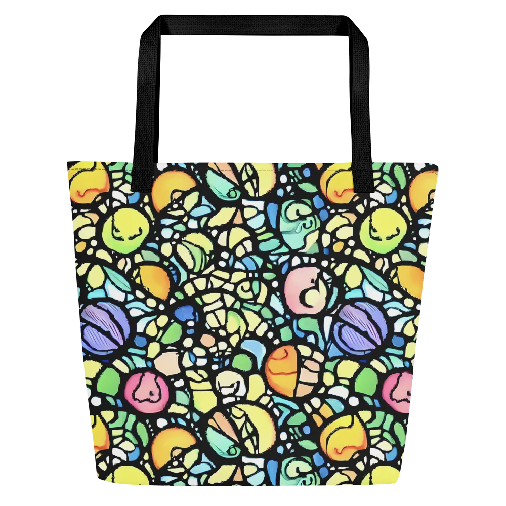 Juicy Geometry on Large Tote Bag W/ Pocket — Front