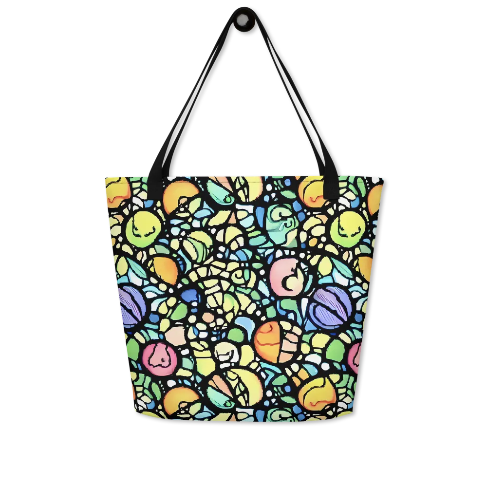 Juicy Geometry on Large Tote Bag W/ Pocket — Front