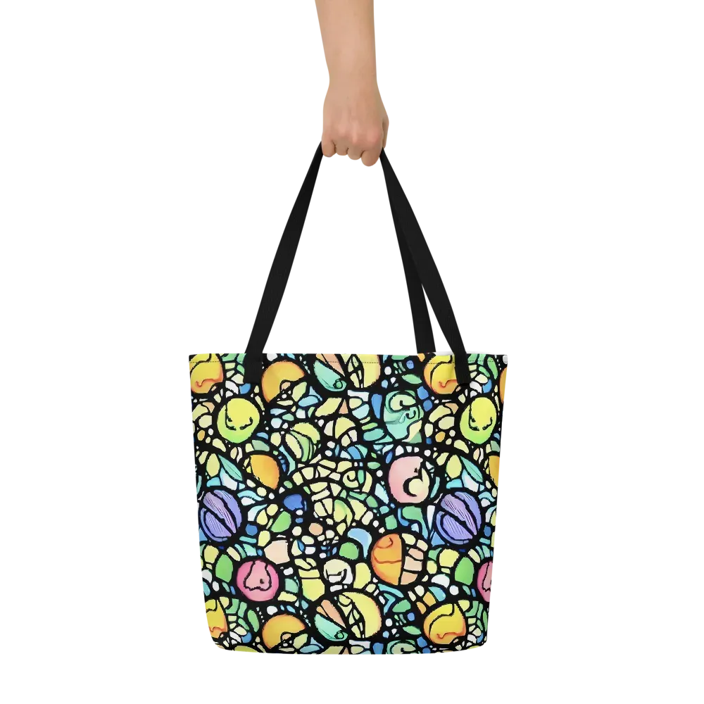 Juicy Geometry on Large Tote Bag W/ Pocket — Front