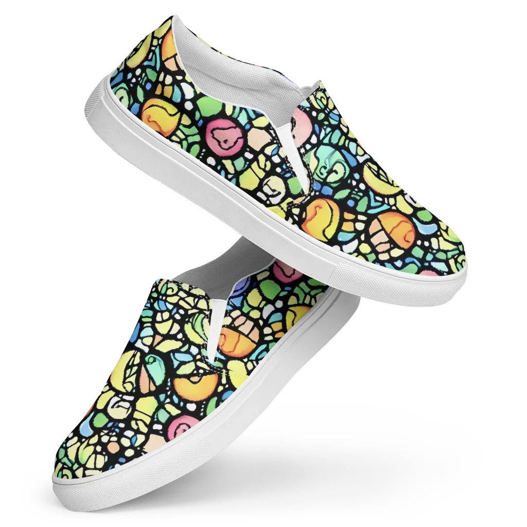 Juicy Geometry on Women's Slip-On Canvas Shoes — Front