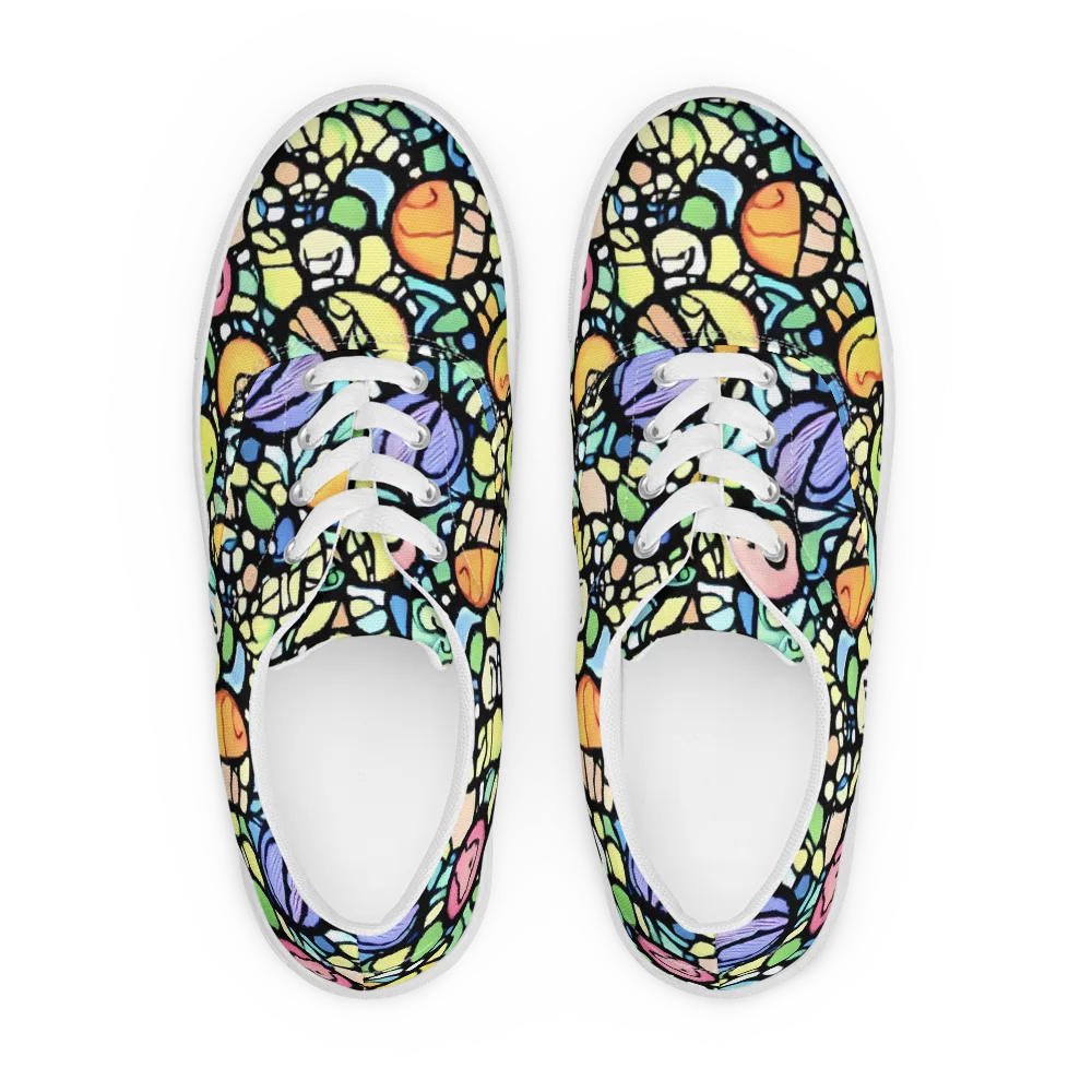 Juicy Geometry on Men's Lace-Up Canvas Shoes — Front