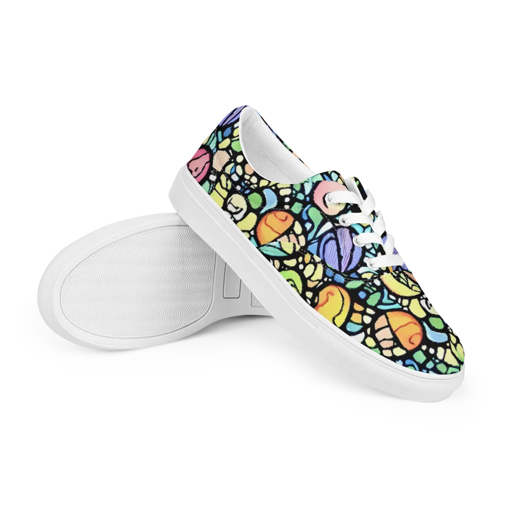 Juicy Geometry on Men's Lace-Up Canvas Shoes — Right Front