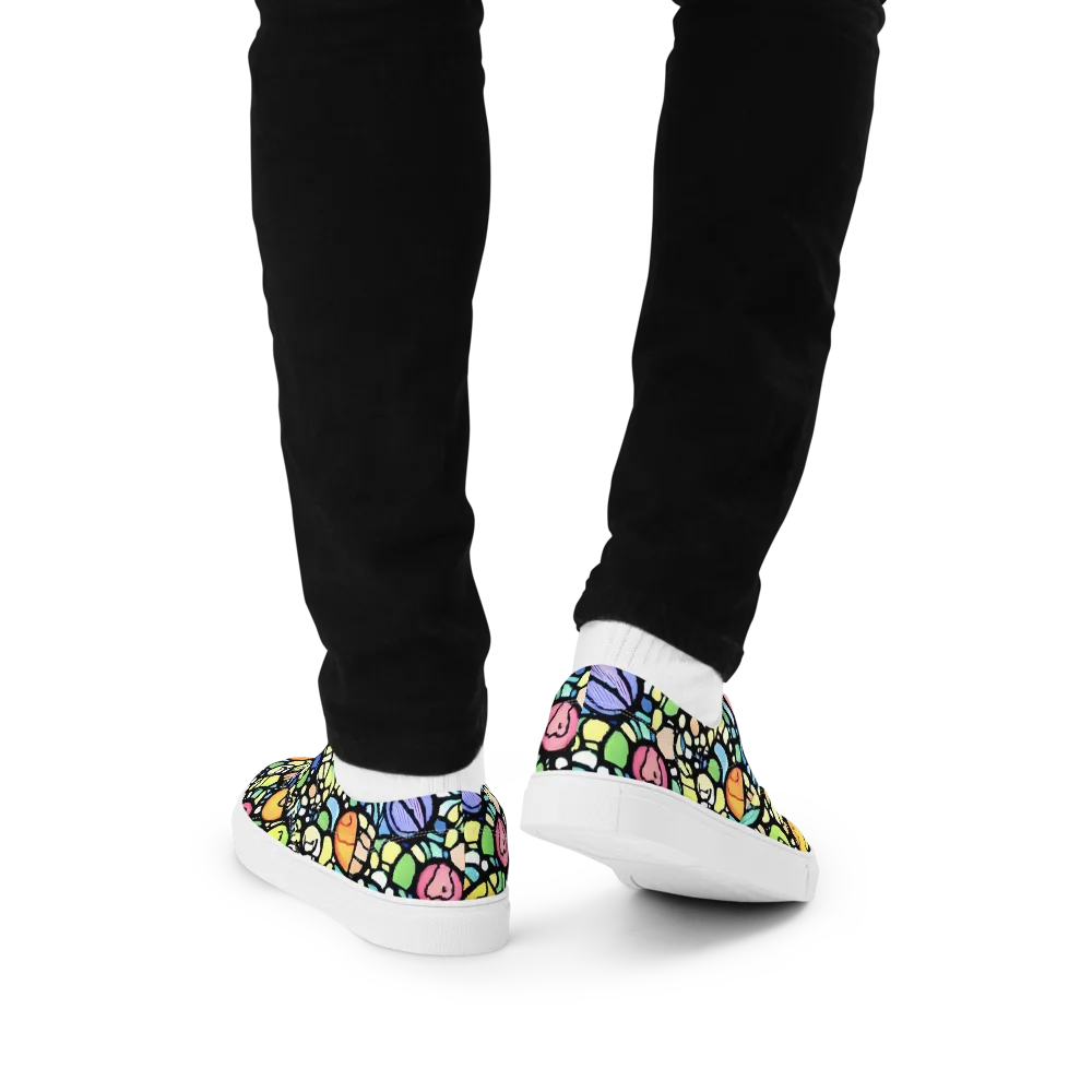 Juicy Geometry on Men's Lace-Up Canvas Shoes — Back