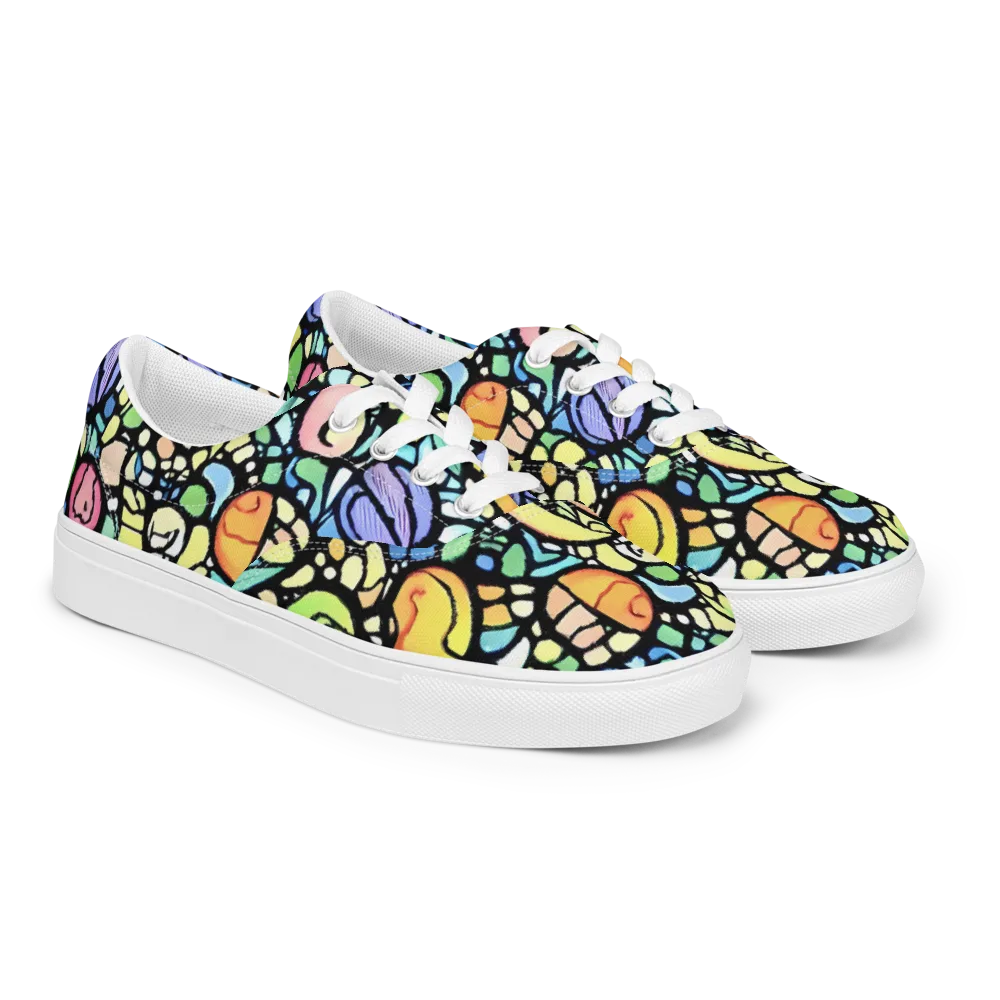 Juicy Geometry on Men's Lace-Up Canvas Shoes — Right Front