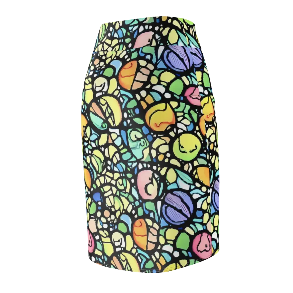 Juicy Geometry on Pencil Skirt — Back Side