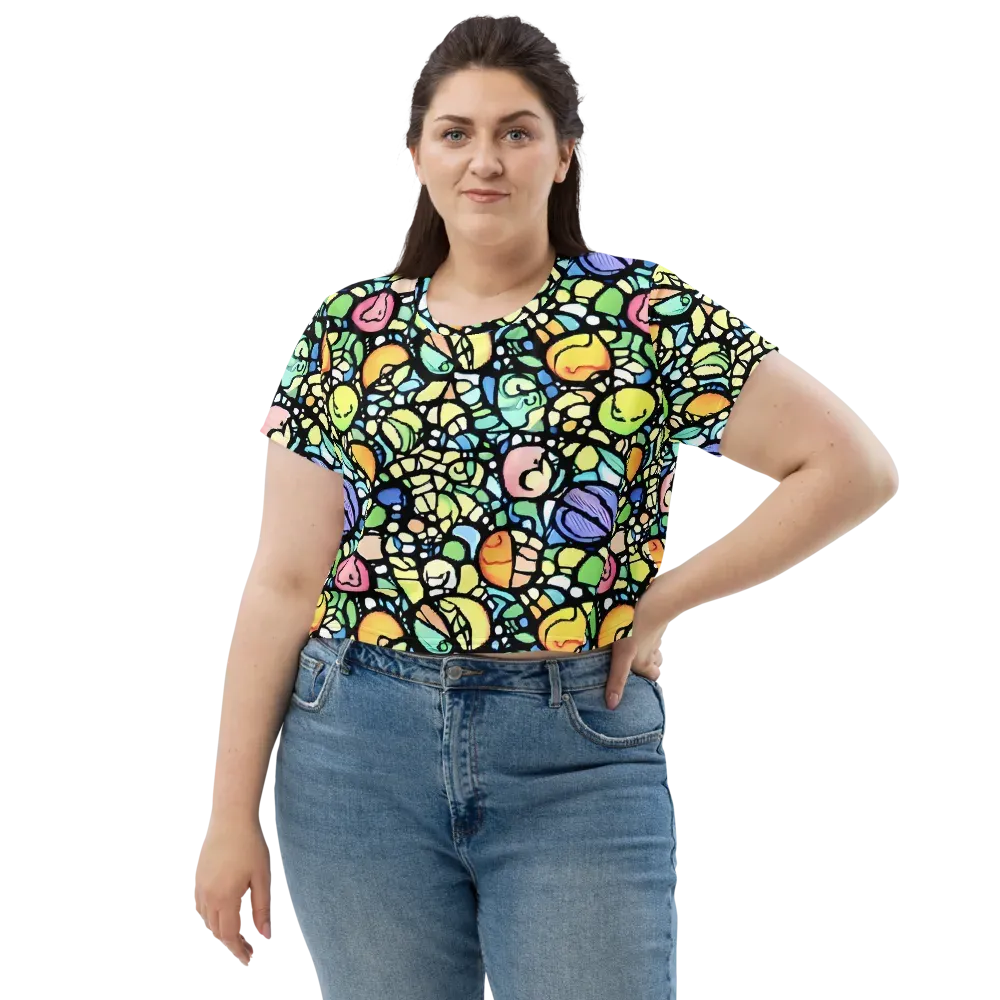 Juicy Geometry on Crop Tee — Front