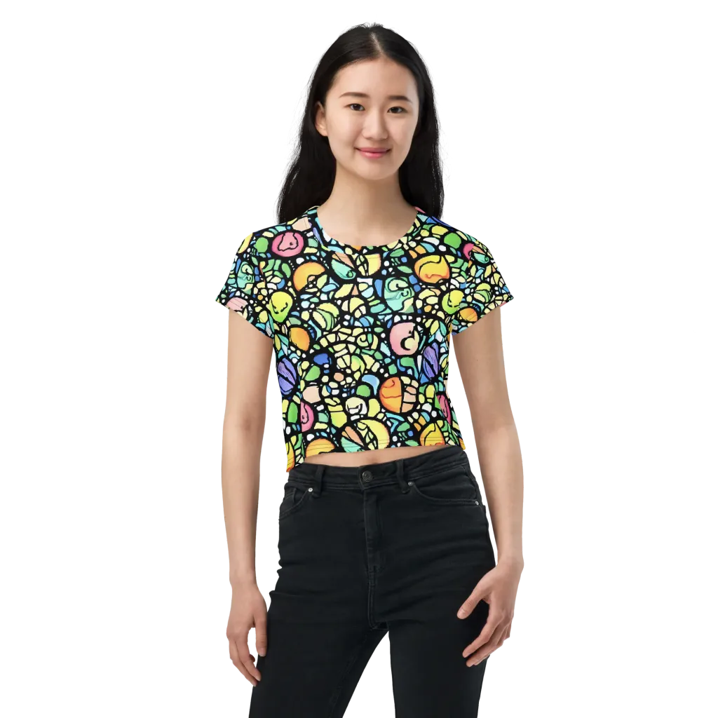 Juicy Geometry on Crop Tee — Front