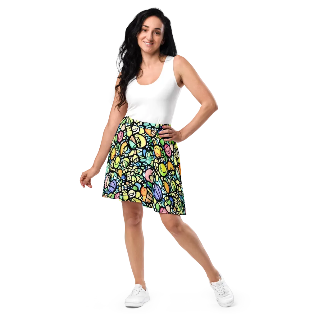 Juicy Geometry on Skater Skirt — Front