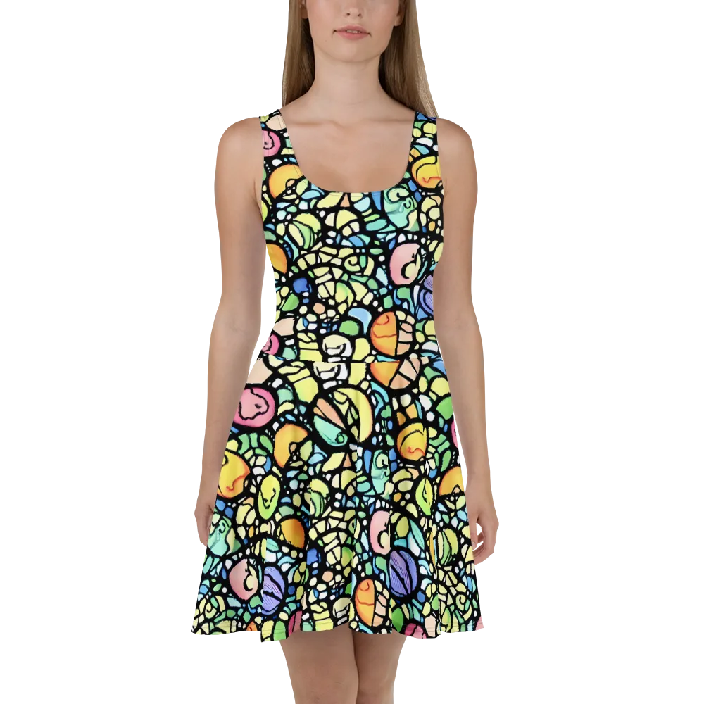 Juicy Geometry on Skater Dress — Front