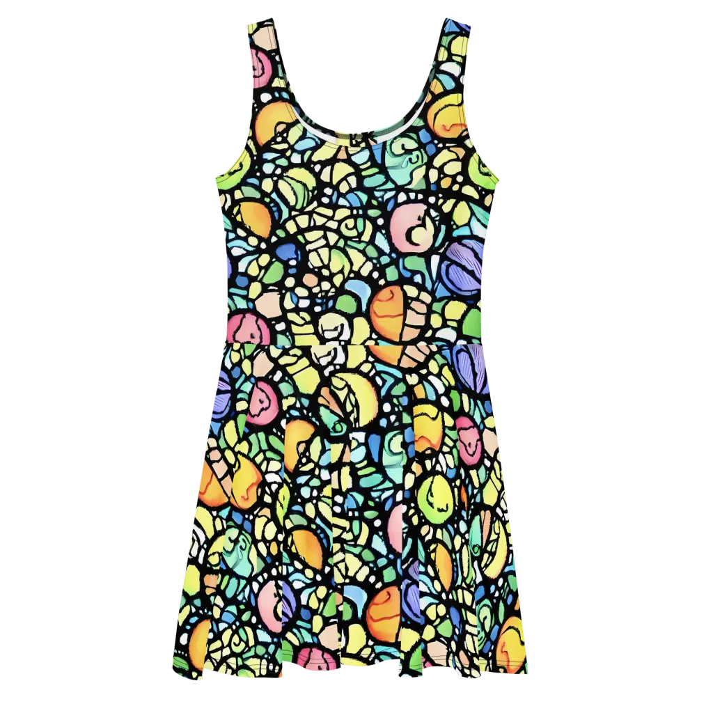 Juicy Geometry on Skater Dress — Front