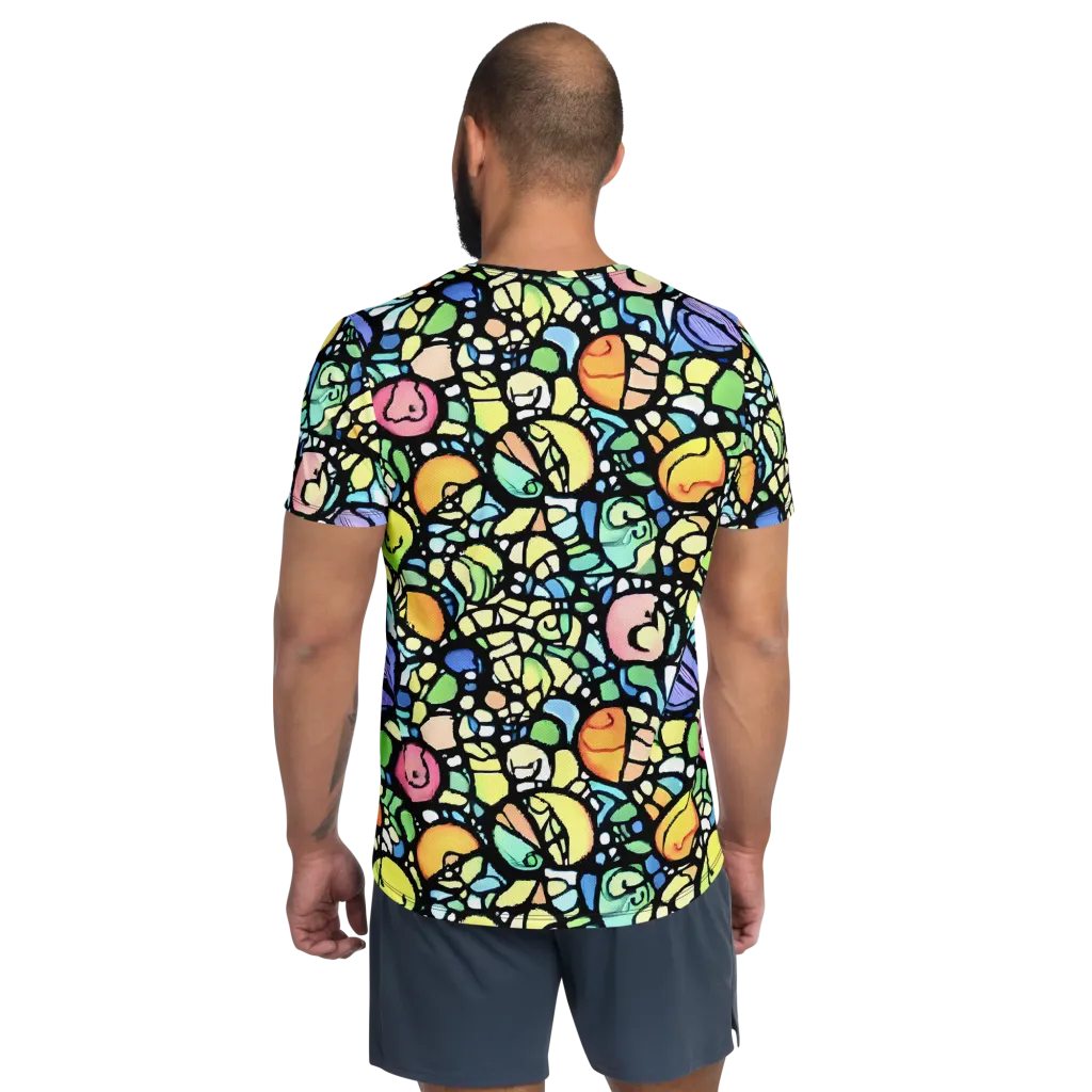 Juicy Geometry on Men's Athletic T-Shirt — Back