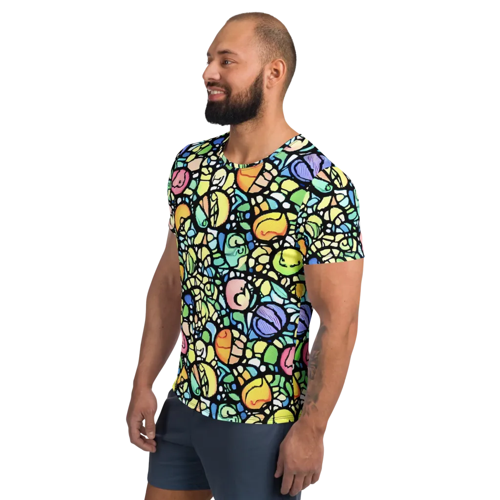 Juicy Geometry on Men's Athletic T-Shirt — Left