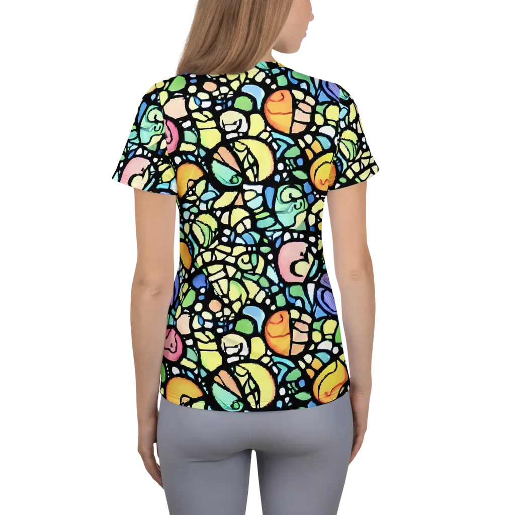 Juicy Geometry on Women's Athletic T-Shirt — Back