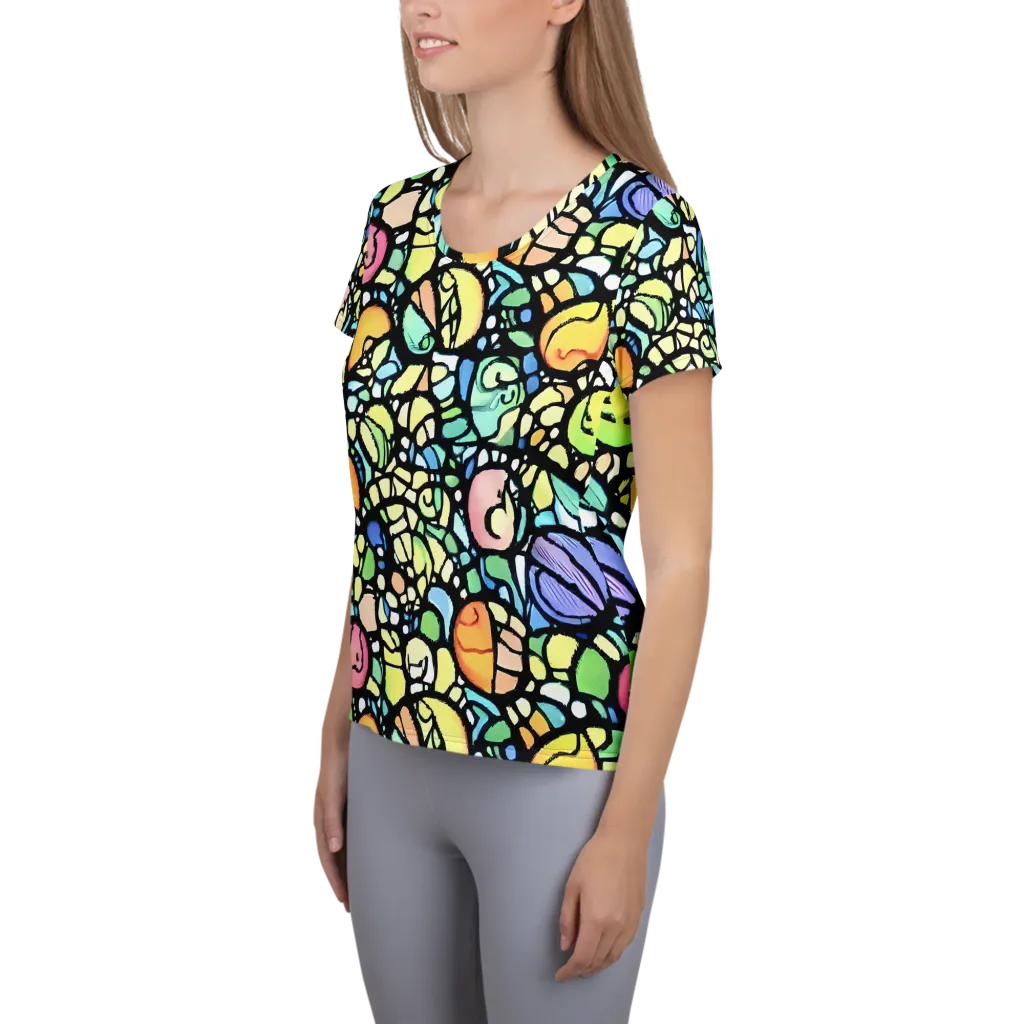 Juicy Geometry on Women's Athletic T-Shirt — Left