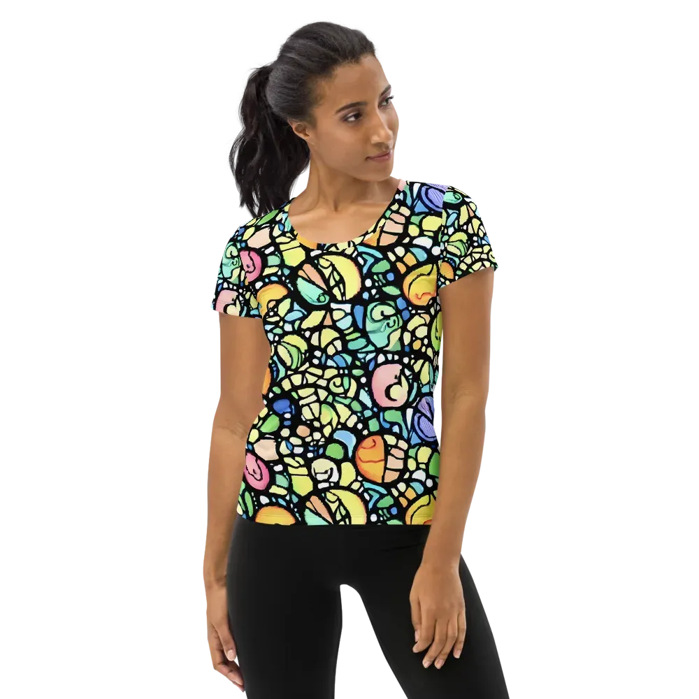Juicy Geometry on Women's Athletic T-Shirt — Front