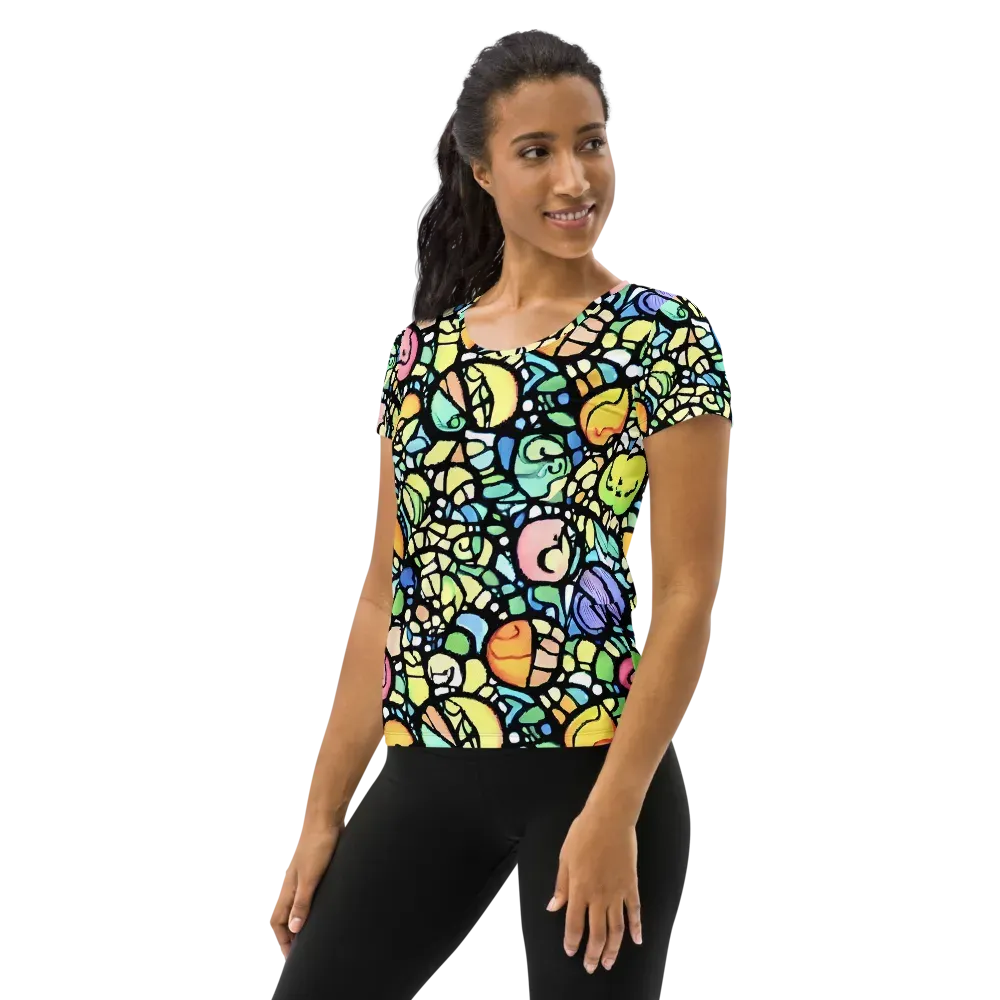 Juicy Geometry on Women's Athletic T-Shirt — Left