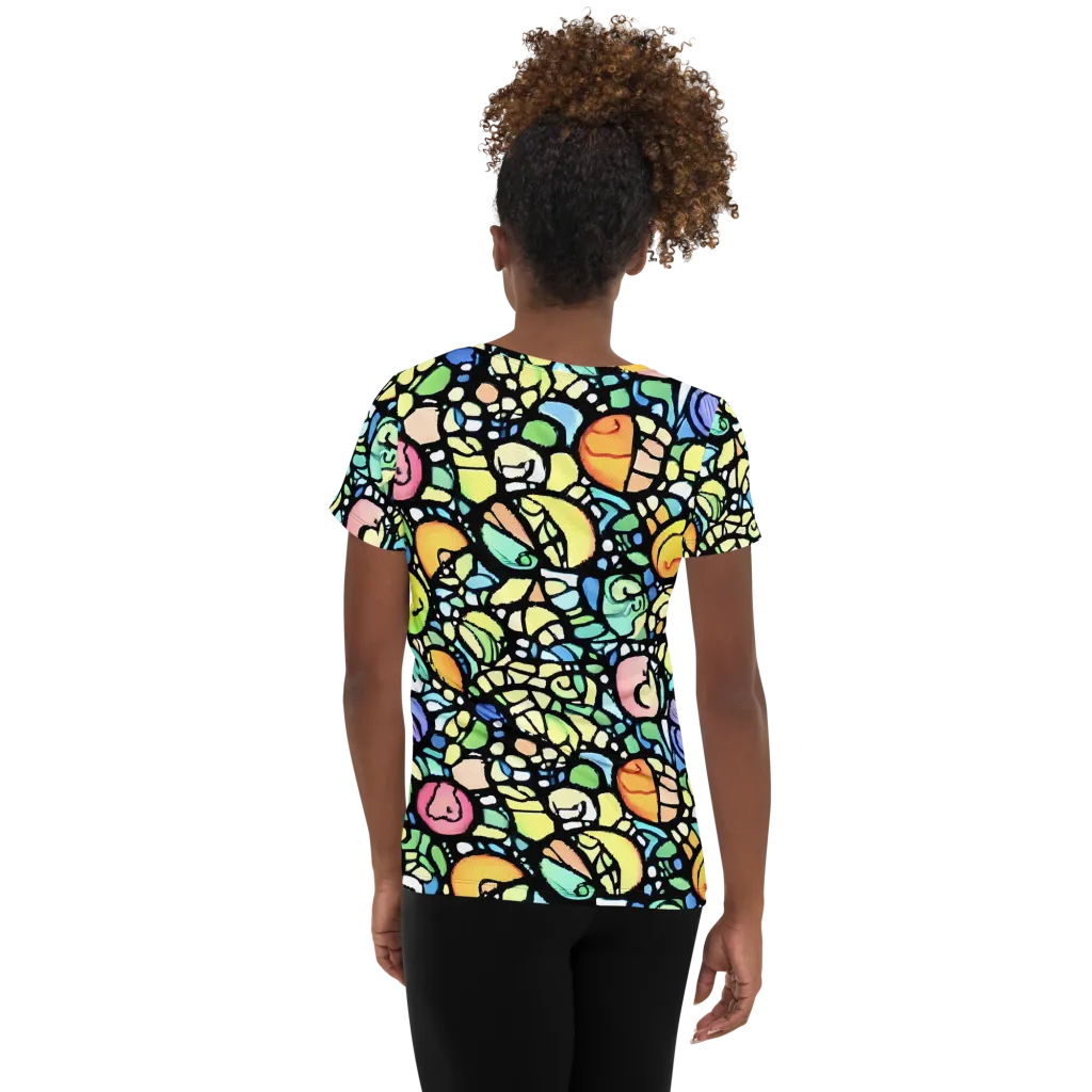 Juicy Geometry on Women's Athletic T-Shirt — Back