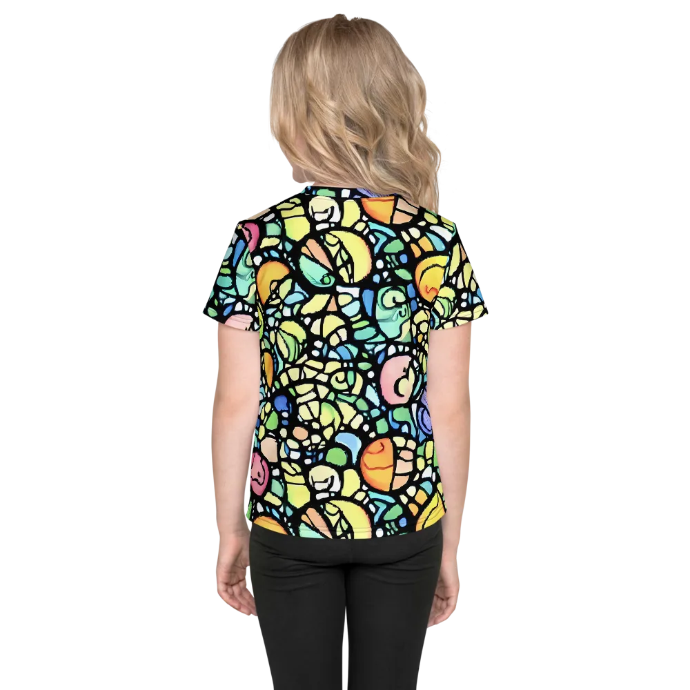 Juicy Geometry on Kids Crew Neck T-Shirt — Back