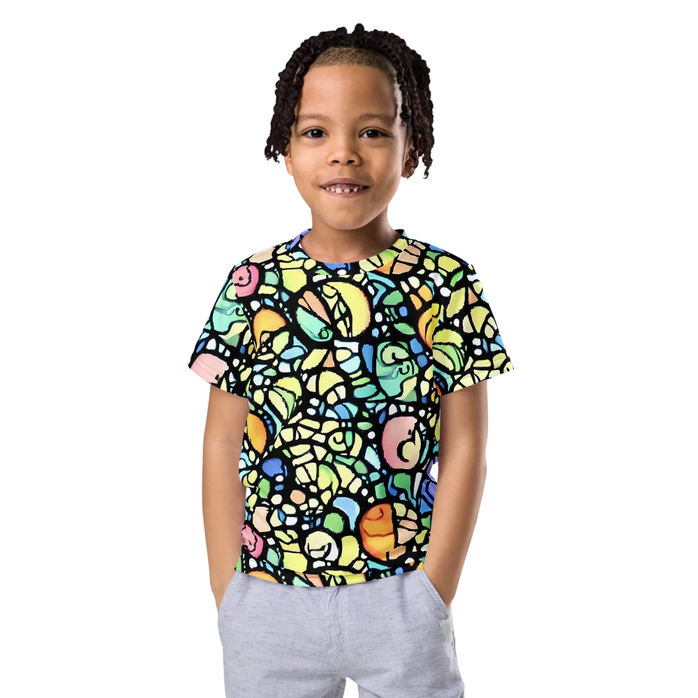 Juicy Geometry on Kids Crew Neck T-Shirt — Front