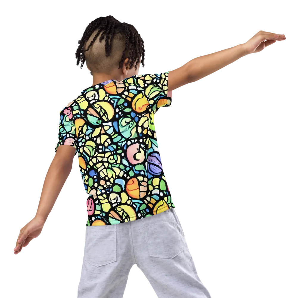 Juicy Geometry on Kids Crew Neck T-Shirt — Back