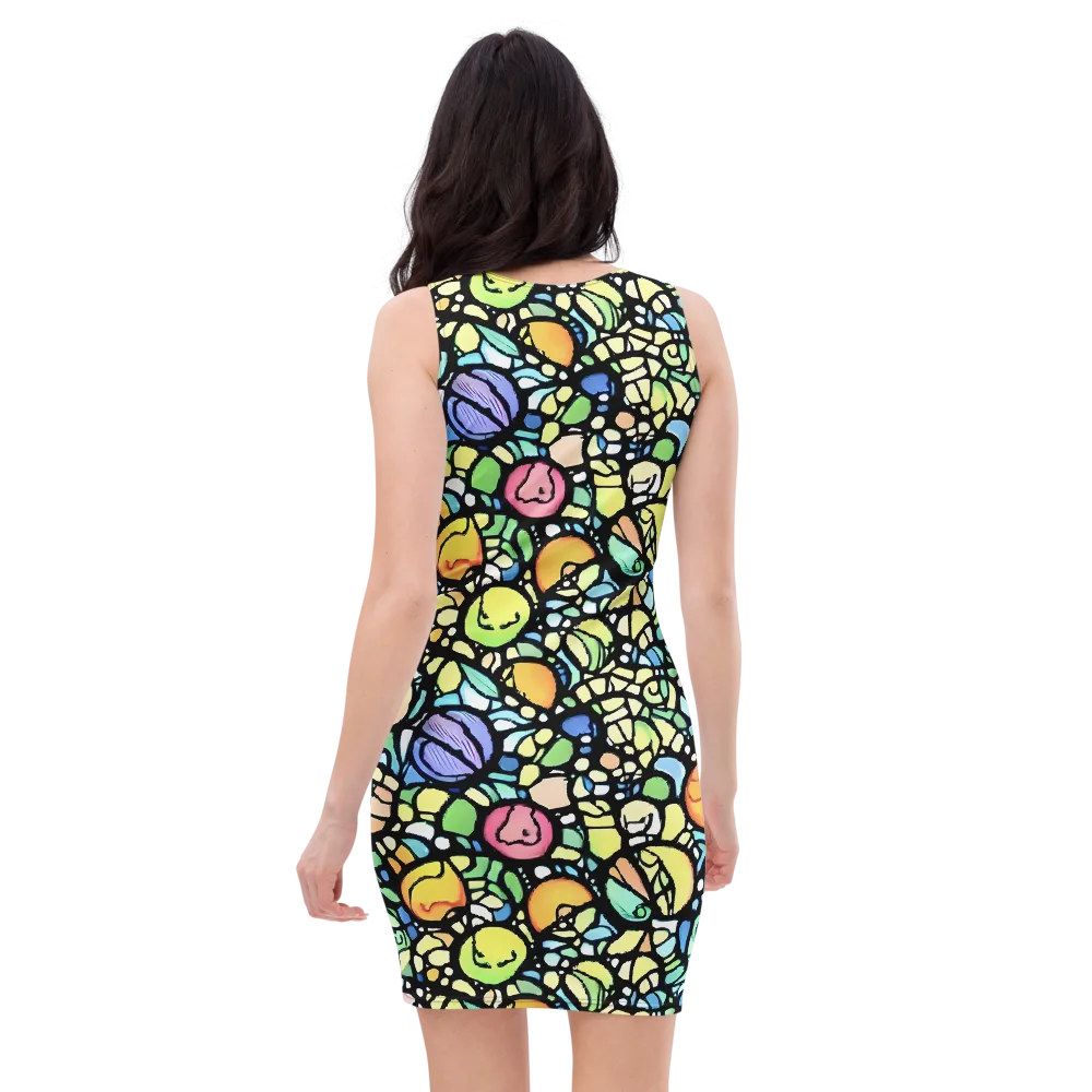 Juicy Geometry on Bodycon Dress — Back