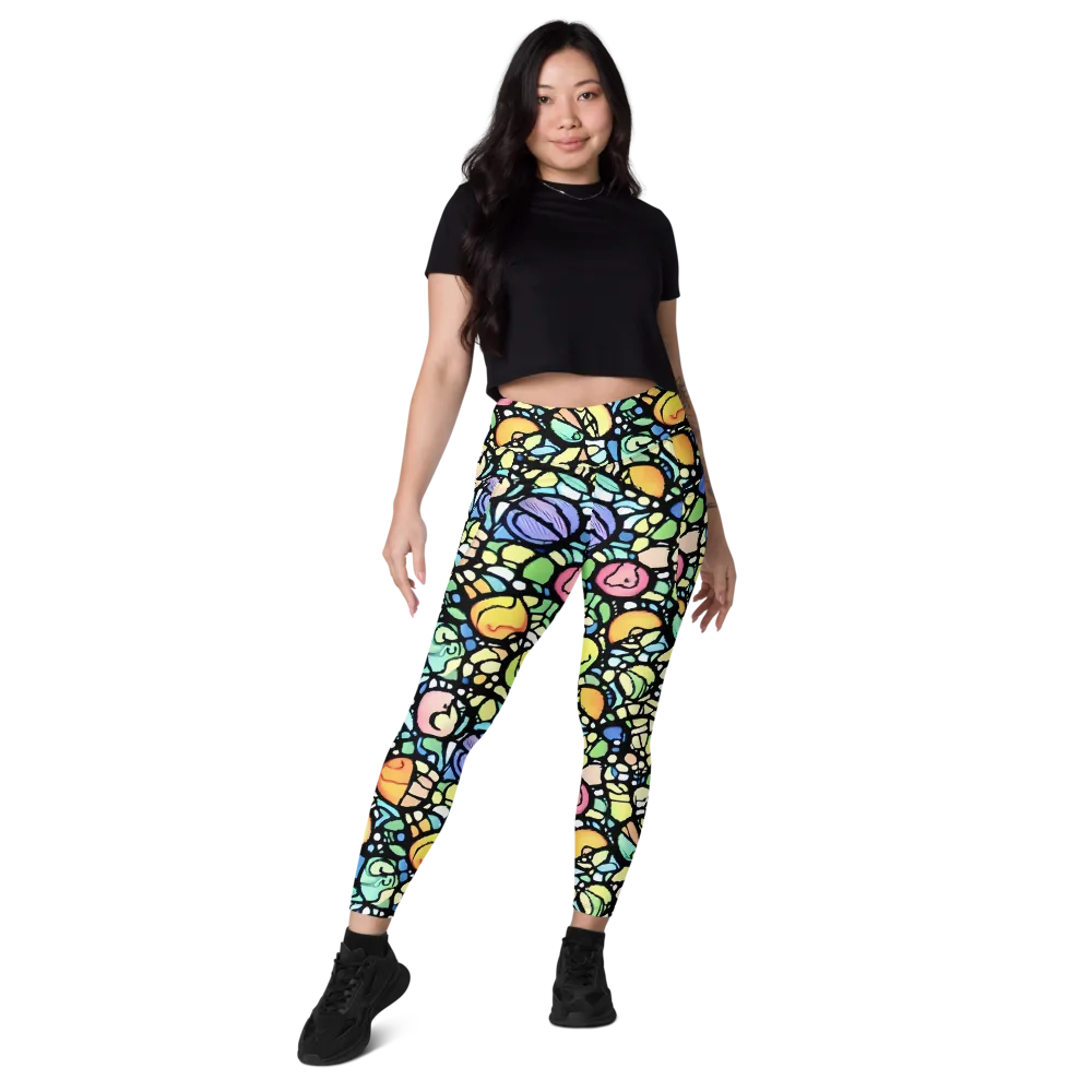 Juicy Geometry on Leggings with Pockets — Front