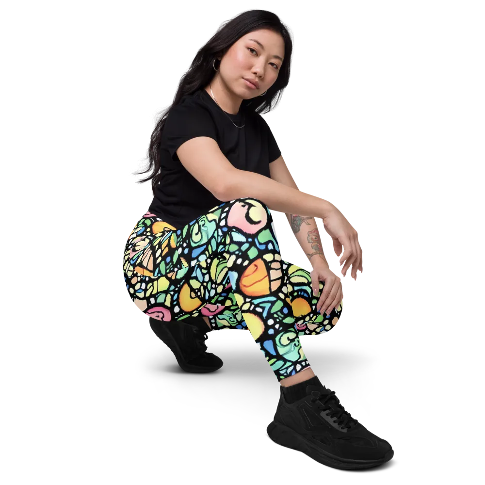 Juicy Geometry on Leggings with Pockets — Right Front
