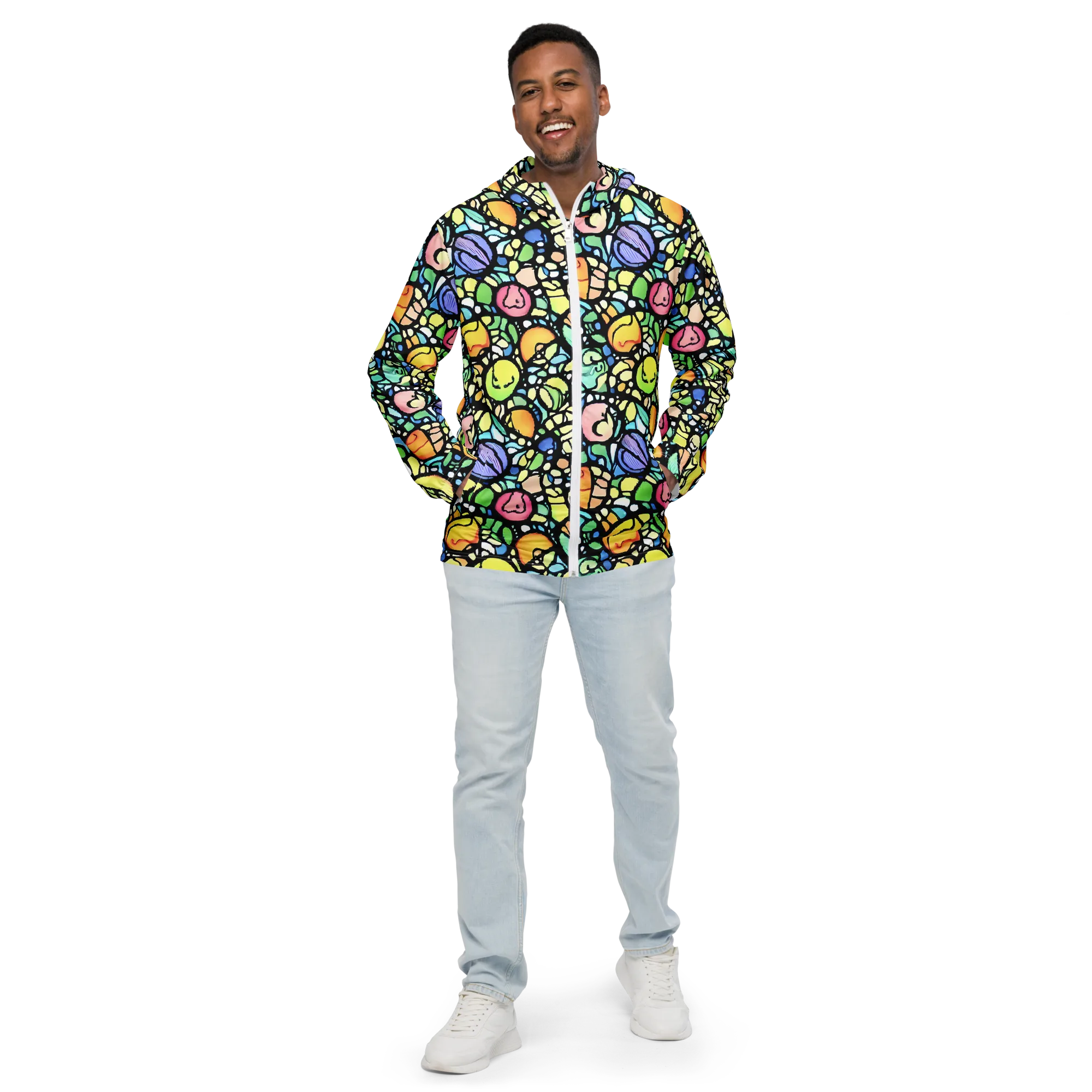 Juicy Geometry on Men's Windbreaker — Front