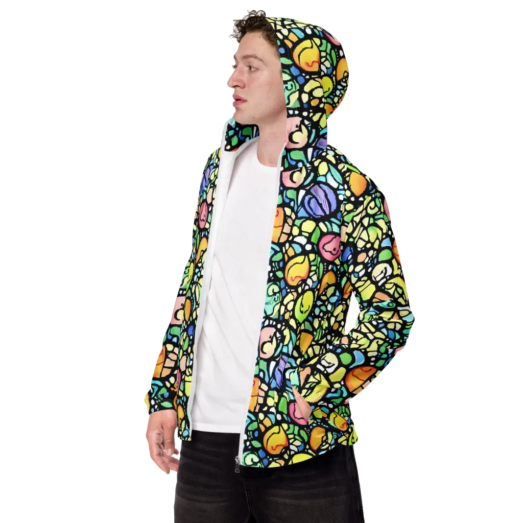 Juicy Geometry on Men's Windbreaker — Left Front