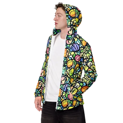 Juicy Geometry on a Men's Windbreaker