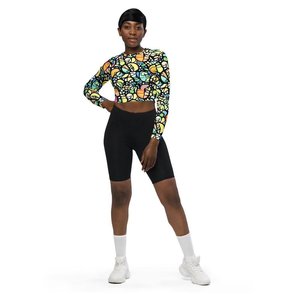 Juicy Geometry on Long Sleeve Crop Top — Front