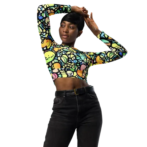 Juicy Geometry on a Long Sleeve Crop Top