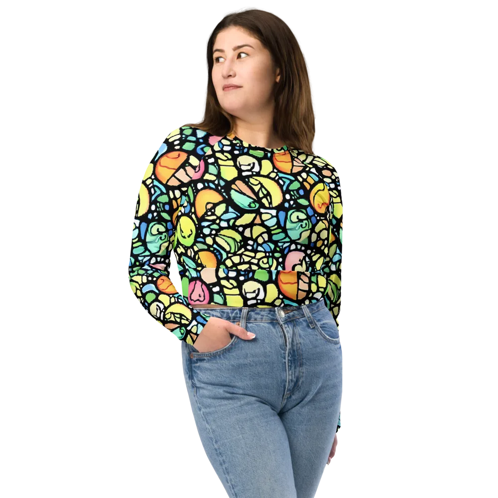 Juicy Geometry on Long Sleeve Crop Top — Front
