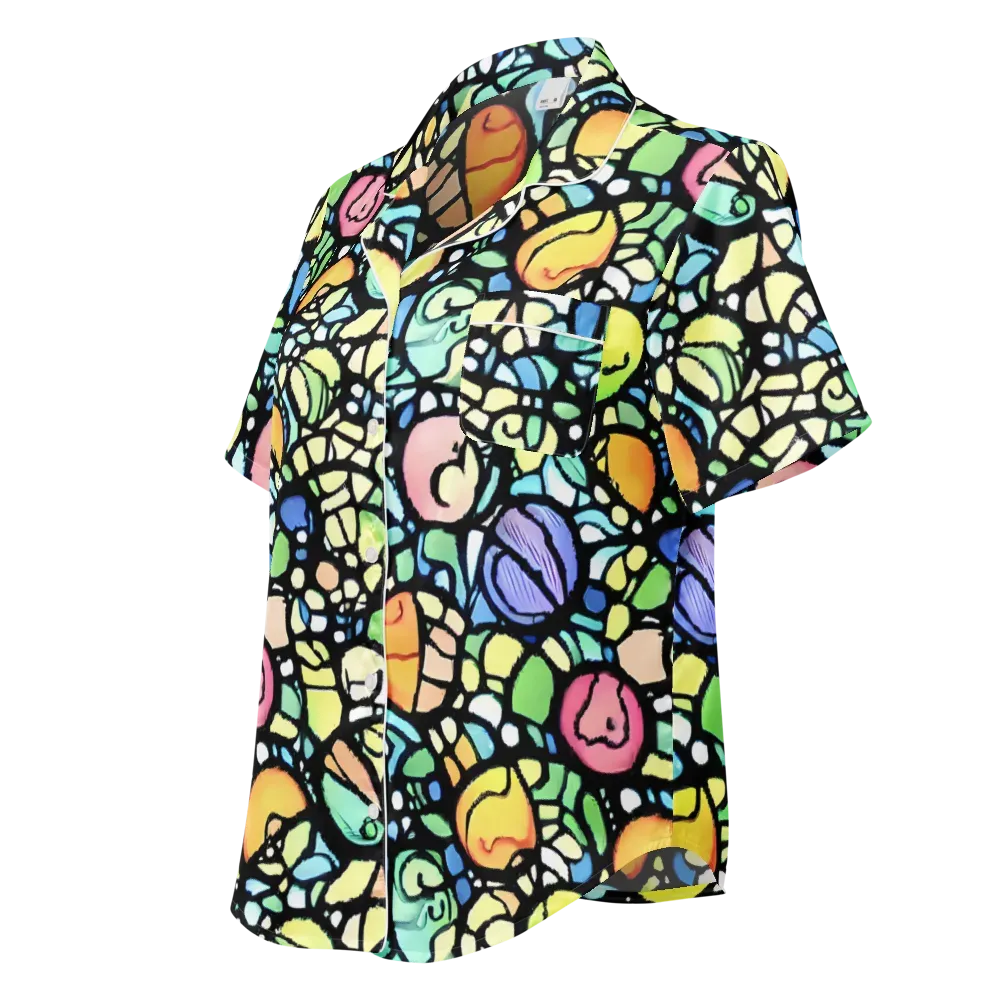 Juicy Geometry on Women's Short Sleeve Pajama Top — Left Front
