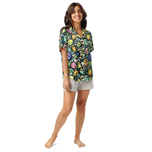 Juicy Geometry on a Women's Short Sleeve Pajama Top