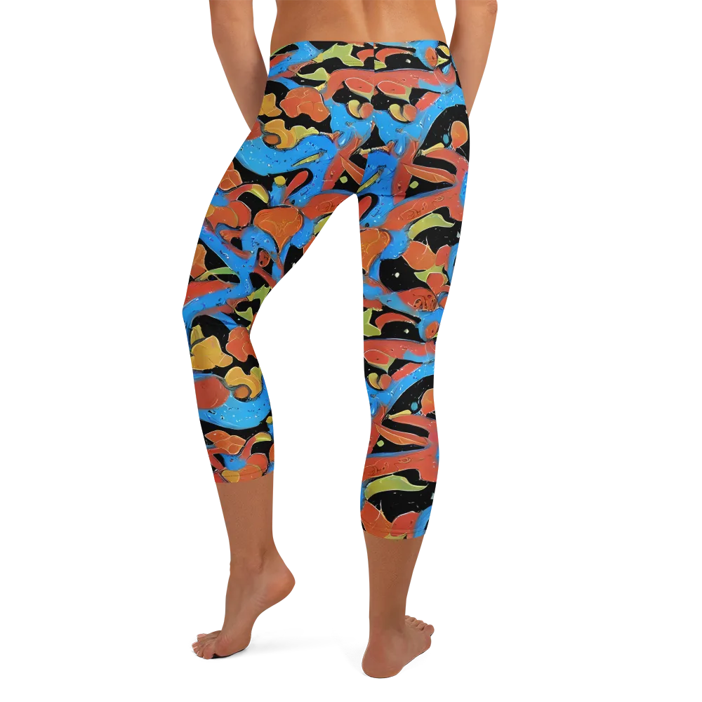 Ultramarine Uproar on Capri Leggings — Back