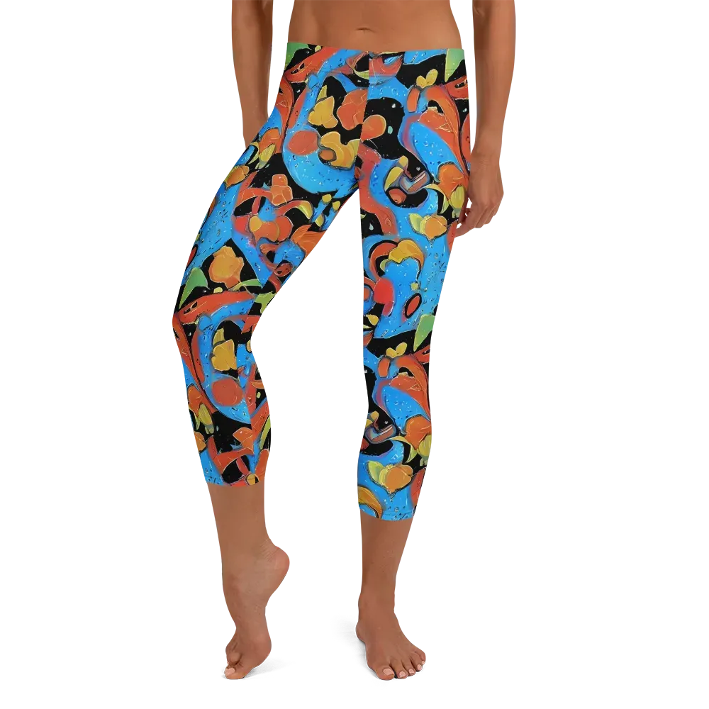 Ultramarine Uproar on Capri Leggings — Front