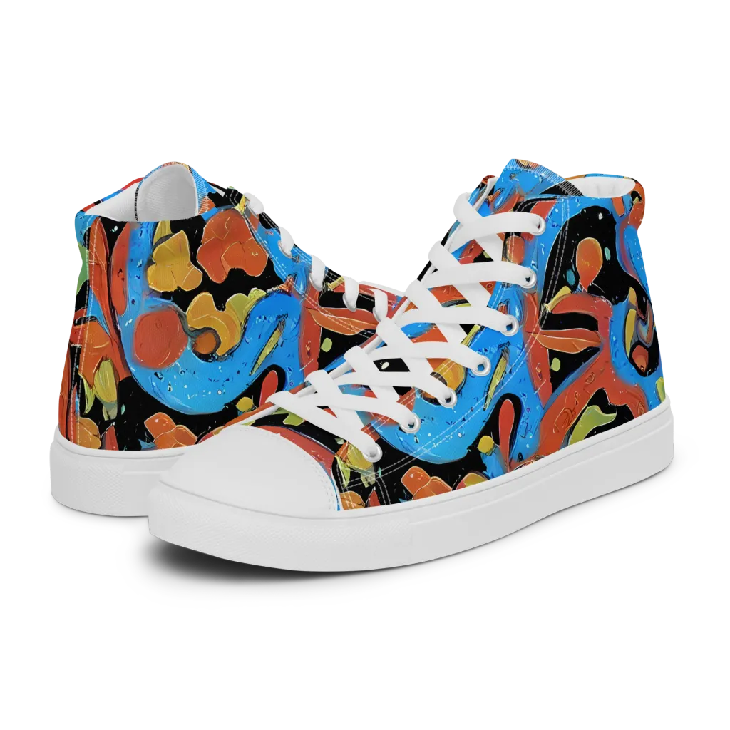 Ultramarine Uproar on Men's High Top Canvas Shoes — Left